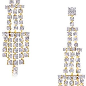 Pendientes de Diamantes de Diseño Nuevo en Oro para Mujer, Joyería de Moda para Fiestas, Venta al Por Mayor para Exportación - Product Image 1