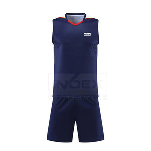 Ensemble de maillots de volley-ball unisexe INDEX sans manches, col en V, évacuation de l'humidité, 100% polyester, vêtements de sport pour adultes toutes saisons - Product Image 2