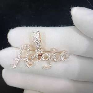 Personalizable 14K chapado en oro amarillo Moissanite diamante colgante mejorado VVS claridad diseño personalizado joyería fina para fiesta Hip Hop - Product Image 4