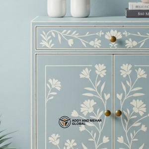 Mueble de Salón con Incrustaciones de Hueso de Alta Calidad, Ecológico y Hermoso, con Detalles Florales, para Interiores Modernos y Contemporáneos, Disponible - Product Image 3