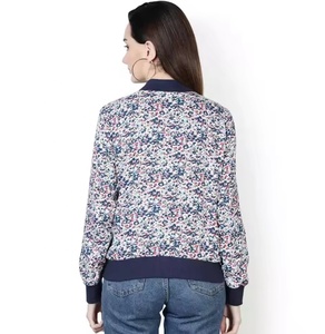 Veste d'entraînement décontractée à fermeture éclair complète pour femmes respirant polaire manches élastiques imperméable à l'eau Floral Sublimation Design arrivées en gros - Product Image 2