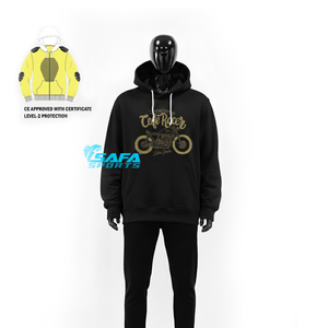 Sudadera con Capucha para Motociclista, Forrada con Kevlar, Unisex, con Bolsillos y Protecciones - Product Image 2