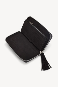 Vente en gros de pochettes en cuir imprimées à la main pour femmes, nouveau portefeuille/pochette en cuir de vachette noir antique usiné à la main - Product Image 6