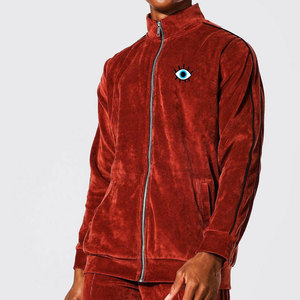 Chándal de terciopelo para hombre 2025, chándal de algodón transpirable de terciopelo, chándal ajustado liso para correr para hombre - Product Image 3