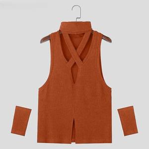 <b>Men's</b> 100% Cotton <b>Tank</b> <b>Tops</b> Quick Dry Fitness Ribbed Design Workout Polyester Breathable Knitted Weaving with Washed Technics - Product Image 4