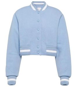 บริการ OEM แจ็คเก็ตวาร์ซิตี้ผ้าแคนวาสผสมขนสัตว์แบบครอปสำหรับผู้หญิง ดีไซน์ทันสมัย กันน้ำ ระบายอากาศได้ดี สไตล์สตรีทแวร์ - Product Image 6