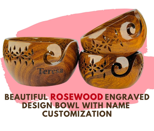 Handcrafted Rosewood Yarn <b>Bowl</b> <b>Knitting</b> & Crochet Organizer Yarn <b>Bowl</b> Functional Christmas gift - Product Image 4