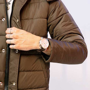 Chaqueta de plumón para hombre con cuello alto, diseño bomber personalizado, transpirable, para invierno, estilo urbano con letras, al mejor precio y alta calidad - Product Image 4