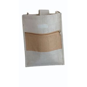 Sac fourre-tout en coton 250 GSM avec fermeture éclair, taille moyenne (14''x16''), durable, recyclable, personnalisable par transfert thermique pour la publicité - Product Image 2