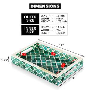 ถาดออตโตมันฝังกระดูกที่หรูหราทำด้วยมือถาดอเนกประสงค์สำหรับตกแต่งบ้านห้องครัวร้านอาหารเสิร์ฟอาหาร - Product Image 6
