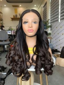 Vietnamese Hair Single Weft Natural Virgin <b>Human</b> No Shedding Mix Color Bouncy <b>Wig</b> - Product Image 3