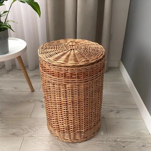 Panier de rangement en rotin naturel écologique fait main, avec couvercle tressé robuste, design moderne multifonctionnel, marque Artex Green Earth - Product Image 1