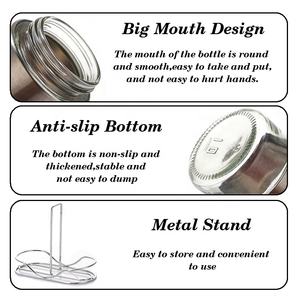 Nuovo Set di Barattoli <span class=keywords><strong>per</strong></span> Spezie da Cucina in Acciaio Inox e Vetro con Coperchio Girevole, Set di Saliera e Pepiera in Stile Rustico con Supporto - Product Image 3