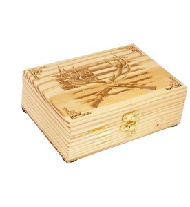 Urne en bois faite à la main Gravure Boîte à bijoux sculptée à la main pour femmes-Bijoux pour hommes | Boîtes décoratives (Buck Deer American Sniper) - Product Image 6