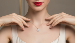 Pendentif carré en diamant brillant de luxe en or blanc 18 carats avec de véritables diamants naturels, bijoux fins élégants et modernes pour femmes, cadeau - Product Image 5