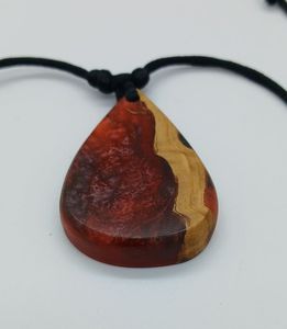 Moda largo geométrico madera empalme resina venta al por mayor Hawaiano colorido rectángulo colgante para mujer - Product Image 3