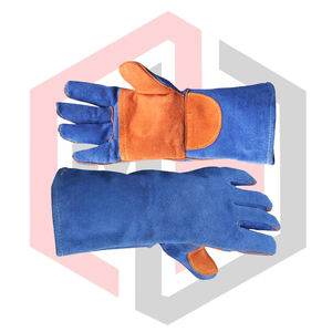 ถุงมือหนังสำหรับงานเชื่อม ทนความร้อน ทนไฟ ป้องกันไฟฟ้าสถิต ใช้ได้กับงานเชื่อม Mig Tig Stick Forge บาร์บีคิว เตาผิง ทนการฉีกขาด 11 ออนซ์ 14 - Product Image 6