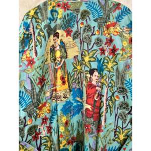 Robe Kimono en Coton Style Frida Kahlo, Peignoir Décontracté Taille Unique, Tissu Doux et Respirant avec Fermeture à Cordon pour la Maison - Product Image 2