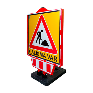 Barrera de Seguridad Plegable de Goma de 90x60 cm, Tipo Bolardo, Señal de Advertencia - Product Image 4