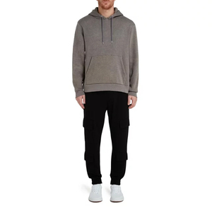 Sweat à capuche oversize pour homme, lourd, à fermeture éclair, avec patch brodé personnalisé, effet délavé à l'acide, aspect délavé au soleil, vente en gros pour l'hiver - Product Image 3