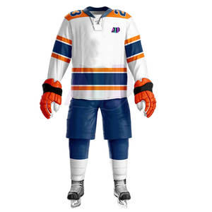 Venta directa de fábrica, conjuntos de uniformes de hockey sobre hielo personalizables, tela transpirable que absorbe la humedad de poliéster 100%, ajuste elástico para - Product Image 2