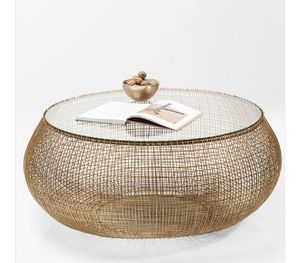 Table basse en métal avec dessus en verre pour améliorer le confort quotidien et l'élégance visuelle dans votre salon familial principal - Product Image 6