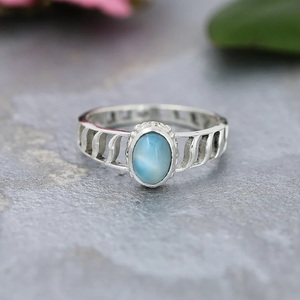 แหวนรูปคลื่นทะเลขนาดใหญ่ตามธรรมชาติแหวน925สเตอลิงเงินรูปไข่วงออกแบบทำมือทันสมัยสำหรับเธอ - Product Image 2