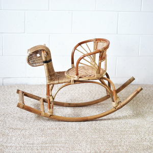 Caballo balancín de ratán natural hecho a mano, diseño europeo, juguetes balancín para niños, venta al por mayor, buen precio de Vietnam - Product Image 3