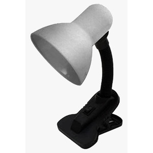 DEDALO Desk Clamp Flexo Lamp - Ideal for Reading Areas and Desks - E-27 Lamp <b>Holder</b> for Any E-27 Bulb (METAL SILVER) - Product Image 1