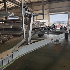 Langlebiger Aluminium-Bootsanhänger Einachsiger Marine-Qualität-Chassis Einfaches Beladesystem für Ponton- und Angelboote - Product Image 4