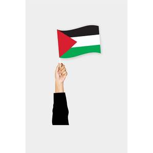 Drapeau palestinien portable imprimé numériquement en polyester et soie plastifiée pour voitures et plages - Product Image 1