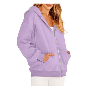 Loose Zipper Hoodies Coat Fashion <b>Long</b> <b>Sleeve</b> Solid Color Pockets <b>woman</b> Jacket <b>Tops</b> Casual <b>Sports</b> Sweater Hoodies Custom - Product Image 2