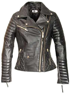 Veste de moto en cuir classique pour femmes avec design universitaire respirant Trending Streetwear Look Fabrication de toile remplie de coton - Product Image 6