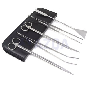 Juego de Herramientas de Acero Inoxidable para Acuarios, Tijeras para Plantas de Acuario, Pinzas, Espátula, Kit con Estuche con Cremallera - Product Image 4