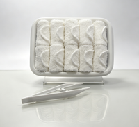 A Single Piece of White 20x20cm Cold/hot Dual-purpose Cotton Towel (in Tray Form)