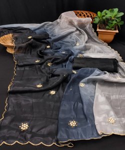 Trending Kanchipuram Silk Crape Sarees: explora los diseños más elegidos en Satin Net Chiffon Chinon Sana Silk Sarees - Product Image 3