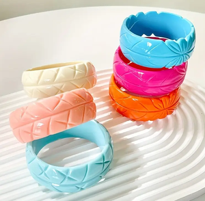 Resin <b>Bangle</b> Handmade Carved Multi-color <b>Bangle</b> Best Quality Round Shape Women & Girls for Gift and Party Wear <b>Bangle</b> for Woman - Product Image 1