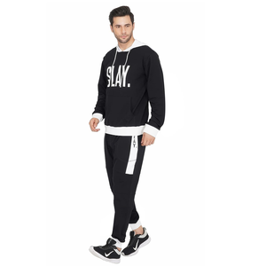 Conjunto de Sudadera con Capucha y Pantalones Deportivos para Hombre, Talla Grande, Color Caqui Sólido, 100% Algodón, Estampado Personalizado, Forro Polar Cómodo, Manga Larga - Product Image 5