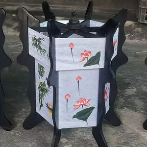 โคมไฟไม้ออกแบบได้ตามต้องการโคมไฟผ้าไหมสไตล์เวียดนามแบบแขวนกลางแจ้งโคมไฟสีสันสดใสสำหรับตกแต่งวันหยุด - Product Image 1