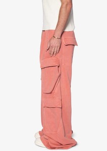 Nouveaux pantalons de survêtement évasés en éponge française lourde lavés sur mesure en détresse broderie Logo poches cargo pantalons pour hommes 2026 - Product Image 4