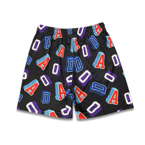 Shorts en maille décontractés unisexes personnalisés, tendance 2026, avec cordon de serrage, motif uni, taille mi-haute, sublimation - Product Image 3