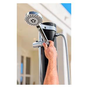 Douche solaire de jardin extérieure Solar Flow avec réservoir de 20 L (62x62x218cm) Noir et Chrome 58695 6 SOLAR FLOW Noir et Chrome 6 - Product Image 4