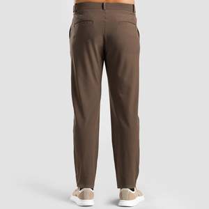 Pantalon décontracté marron GAI taille élastique XL, coupe large, formel, respirant, en tissu Oxford, infroissable, ajustement confortable pour l'automne - Product Image 3