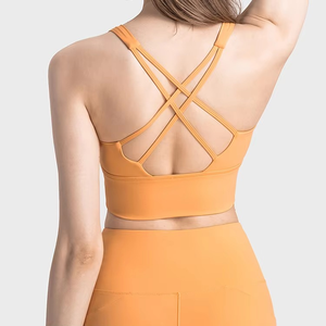 Logotipo personalizado Sujetador deportivo Liso Alto impacto Palangre Sujetador deportivo Espalda cruzada Gimnasio Fitness Yoga Sujetador - Product Image 4