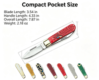 Couteau pliant de style vintage avec manche en os naturel, coquille et bois de cerf, idéal pour le camping en plein air, la survie et l'EDC.