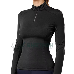 Competición de equitación camisa de mujer que absorbe la humedad blusa ecuestre diseño ajustado tejido elástico transpirable ligero - Product Image 1