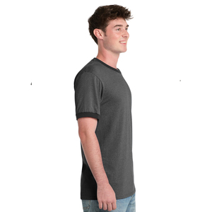 T-shirt Ringer pour Hommes en Gros, T-shirt Uni en Coton à Col Rond et Manches Courtes, Fournisseur OEM ODM - Product Image 4