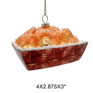 Adornos Navideños de Vidrio Pintados a Mano a Todo Color, Comida Rápida y Bocadillos Gourmet, Decoraciones para Árboles Navideños (Estilo Clásico) - Product Image 6