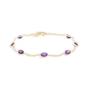 Joli Bracelet en pierres précieuses améthyste naturelle pour femmes 925 bijoux en argent Sterling pour filles bijoux de fête d'halloween - Product Image 2