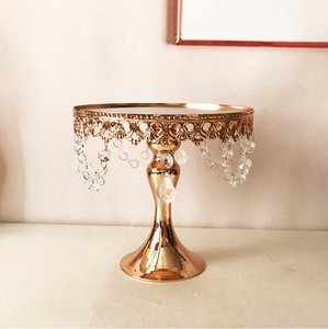 Vente en gros Support à gâteau en aluminium doré avec poignée Outil décoratif pour fête de mariage - Product Image 3